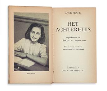 FRANK, ANNE. Het Achterhuis: Dagboekbrieven van 12 Juni 1942-1 Augustus 1944 [The House Behind: Diary Entries.]